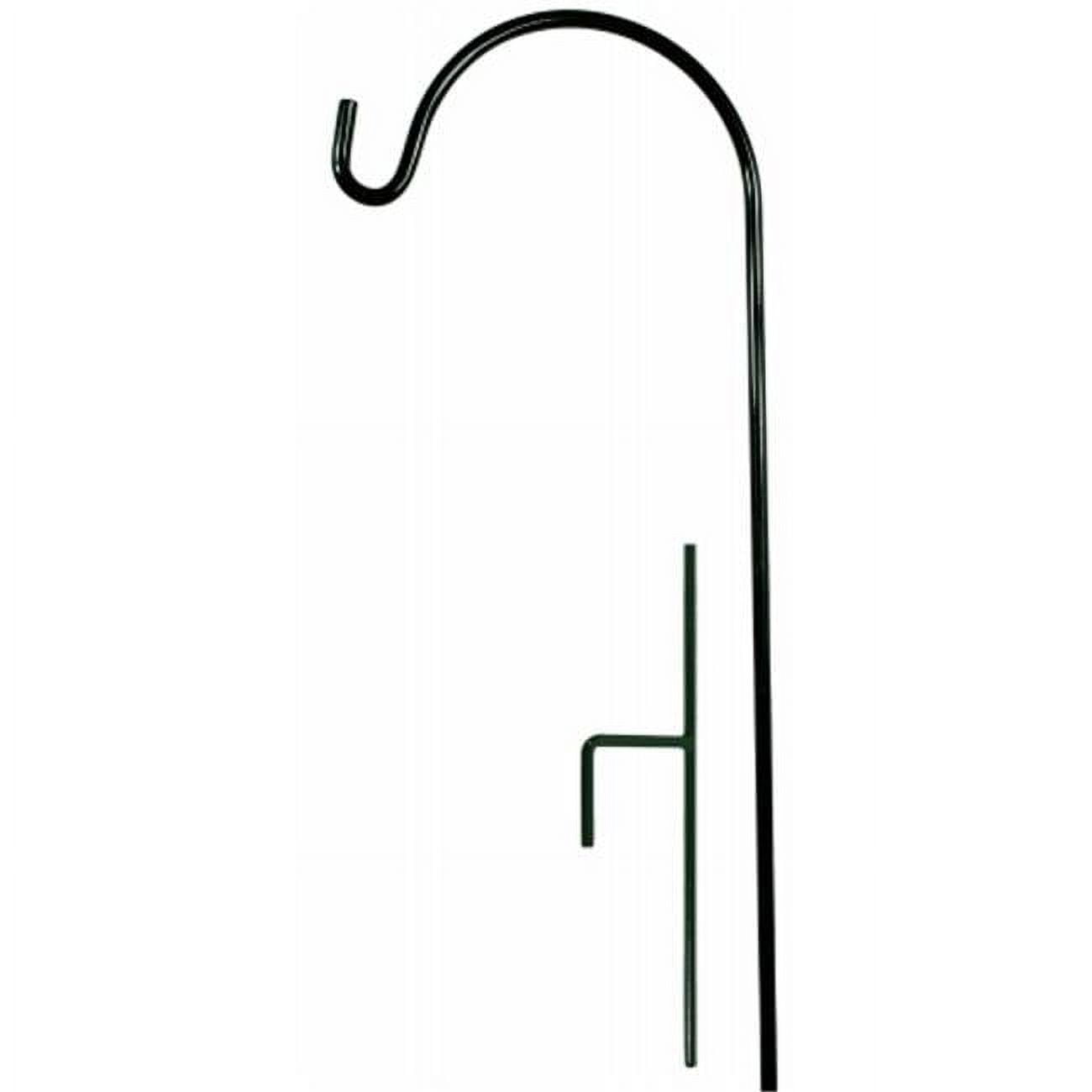 65-Inch Black Powder-Coated Steel Shepherd Hook