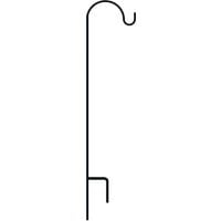 65-Inch Black Powder-Coated Steel Shepherd Hook