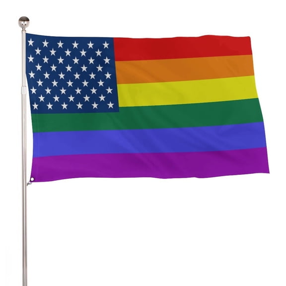 American Gay Pride Flag 2x3 Ft Double Sided Pride Flags LGBTQ Flag Bisexual Gay Progress Rainbow Flag Decor Banner Flags For Outdoor Indoor