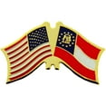 thumbnail image 1 of Eagle Emblems P09161 Cross Flags Pin - USA & Georgia, Present - Cross Flag - 1.125 in., 1 of 1