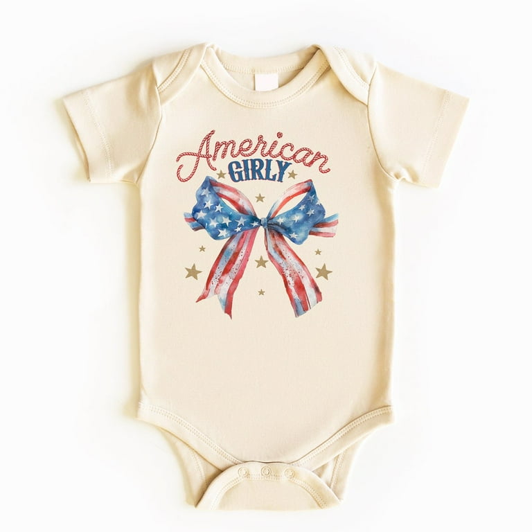 American Girl Baby Bodysuit, Fourth Of July Baby Outfit, 4Th Of