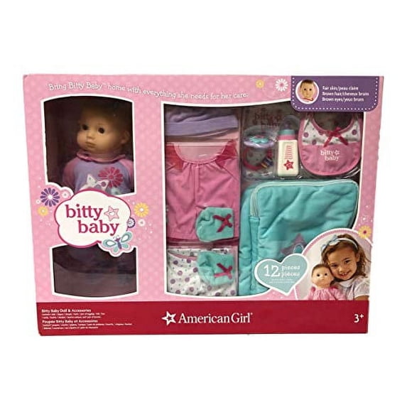 American Girl Bitty Baby Doll BB2 with 12 Piece Green Accessory Set