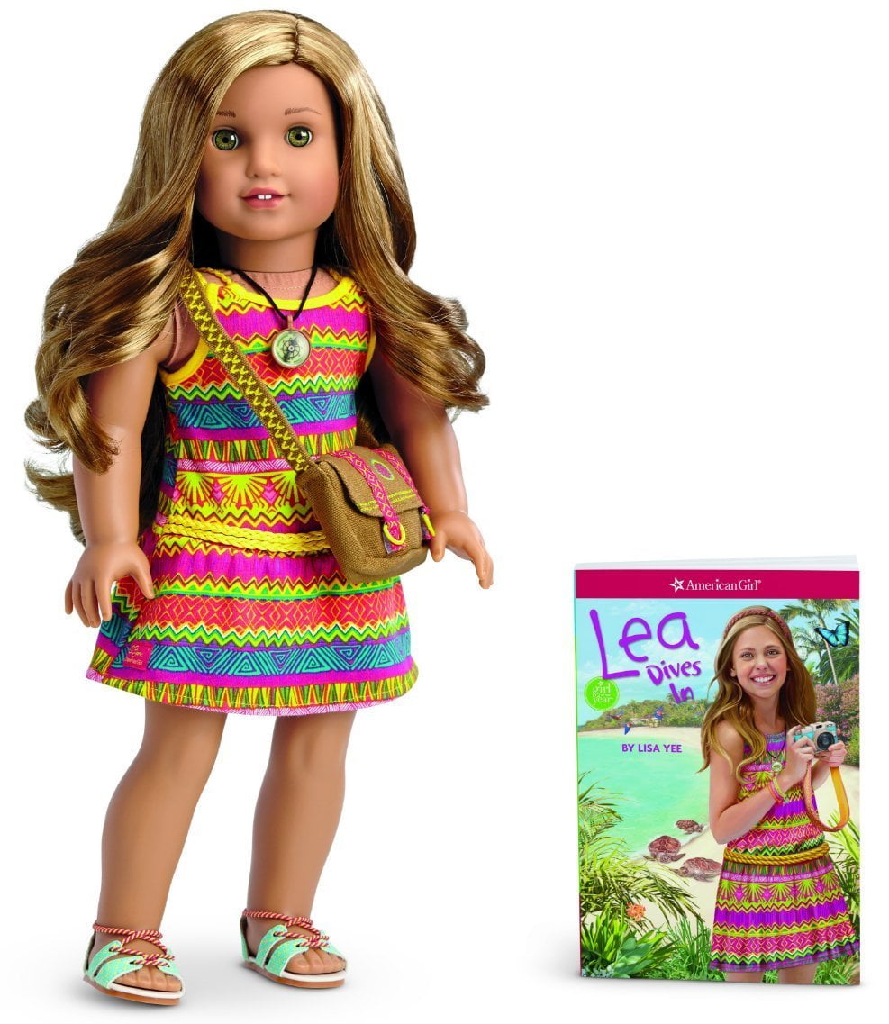 2016 American Girl Lea Clark Doll 18 inch with Light Brown Hair Hazel Eyes and Lea Dives In Book Walmart