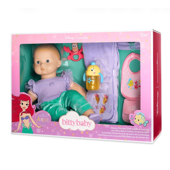 American Girl Disney Ariel Cuddle & Care Set with Bitty Baby Doll Little Mermaid