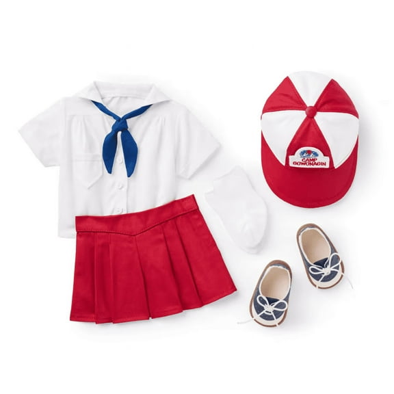 American Girl Doll Clothes Molly's Camp Gowonagin Uniform for 18 inch Dolls Red White Blue