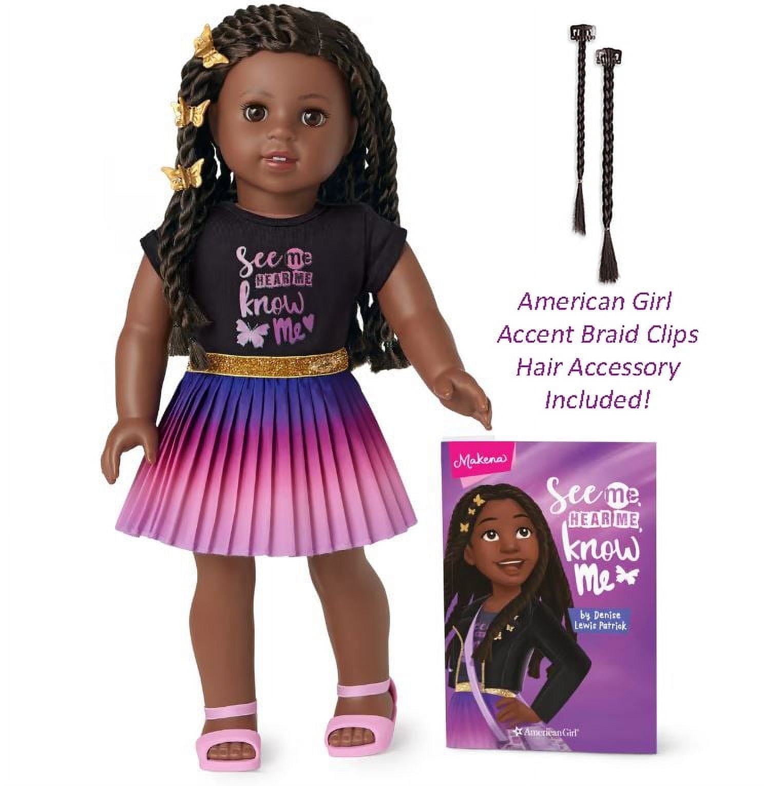 American Girl Doll Makena World By Us 18 inch Doll and Book