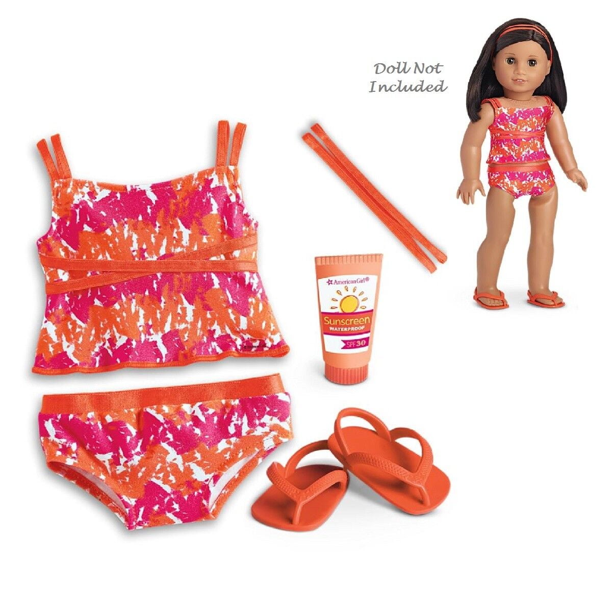 American Girl Doll Outfit Bright And Splashy Tankini For 18 Truly Me Dolls Doll Not Included 7456