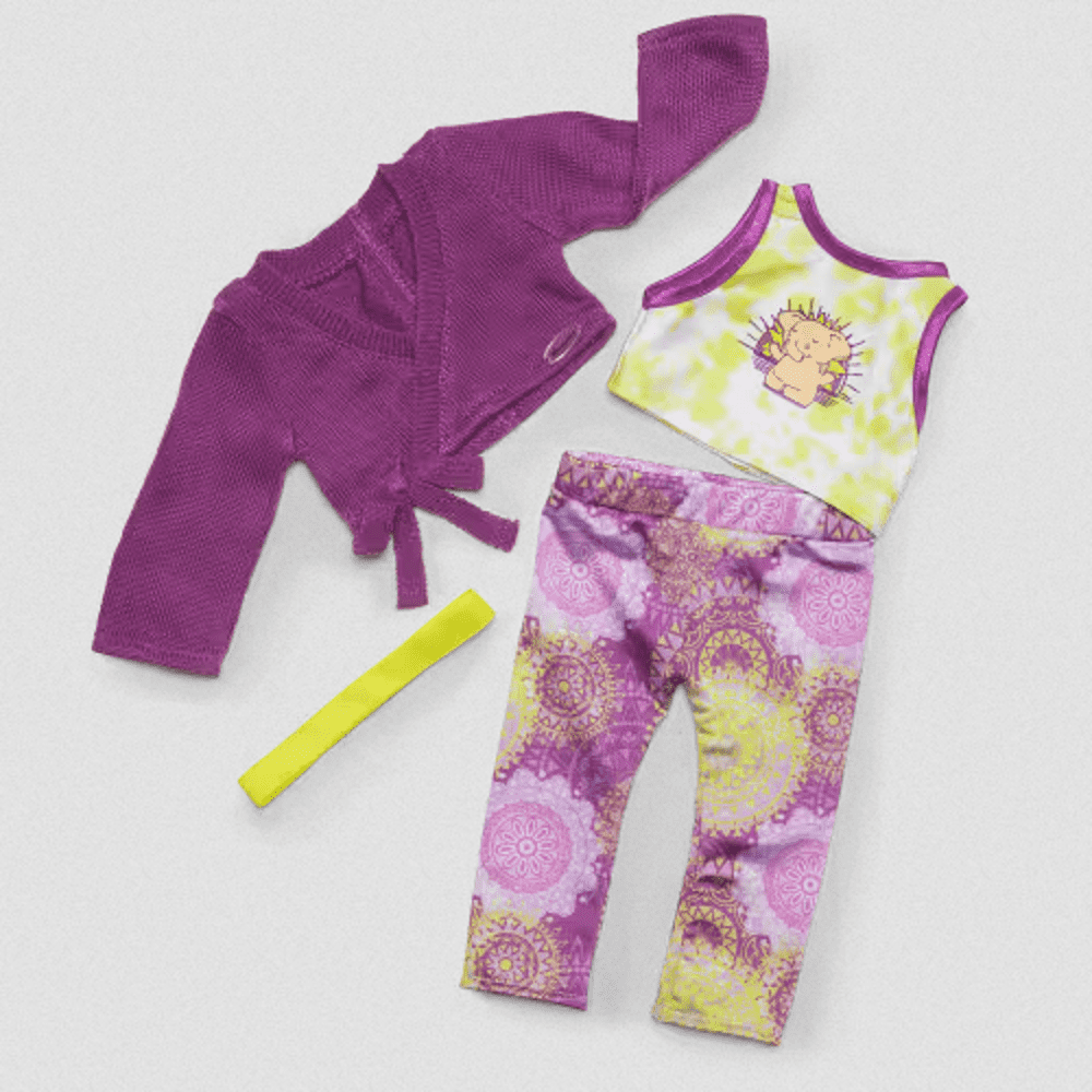 American Girl Doll Outfit Kavi Sharma Yoga Outfit for 18 inch Dolls (Doll not Included)