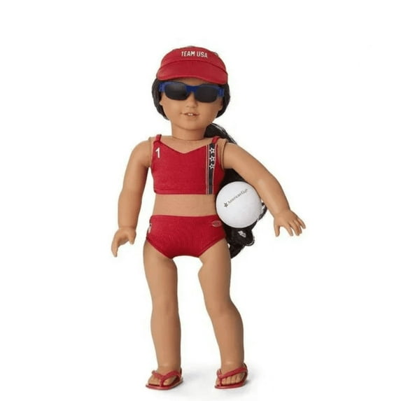 American Girl Doll Outfit Team USA Beach Volleyball Set for 18" Truly Me Dolls (Doll Not Included)