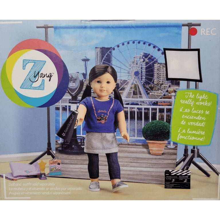 American Girl Doll Z Yang Media Kit Nib Screen Light Clapboard Megaphone
