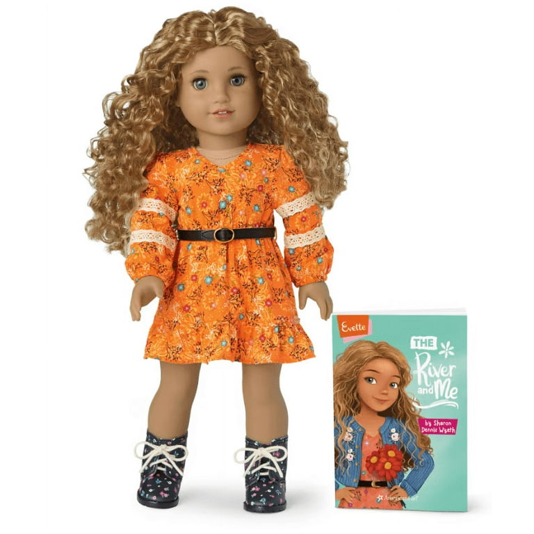 American Girl 18 inch Doll Evette Peeters with Gray Eyes Curly Caramel Hair and Freckles Walmart