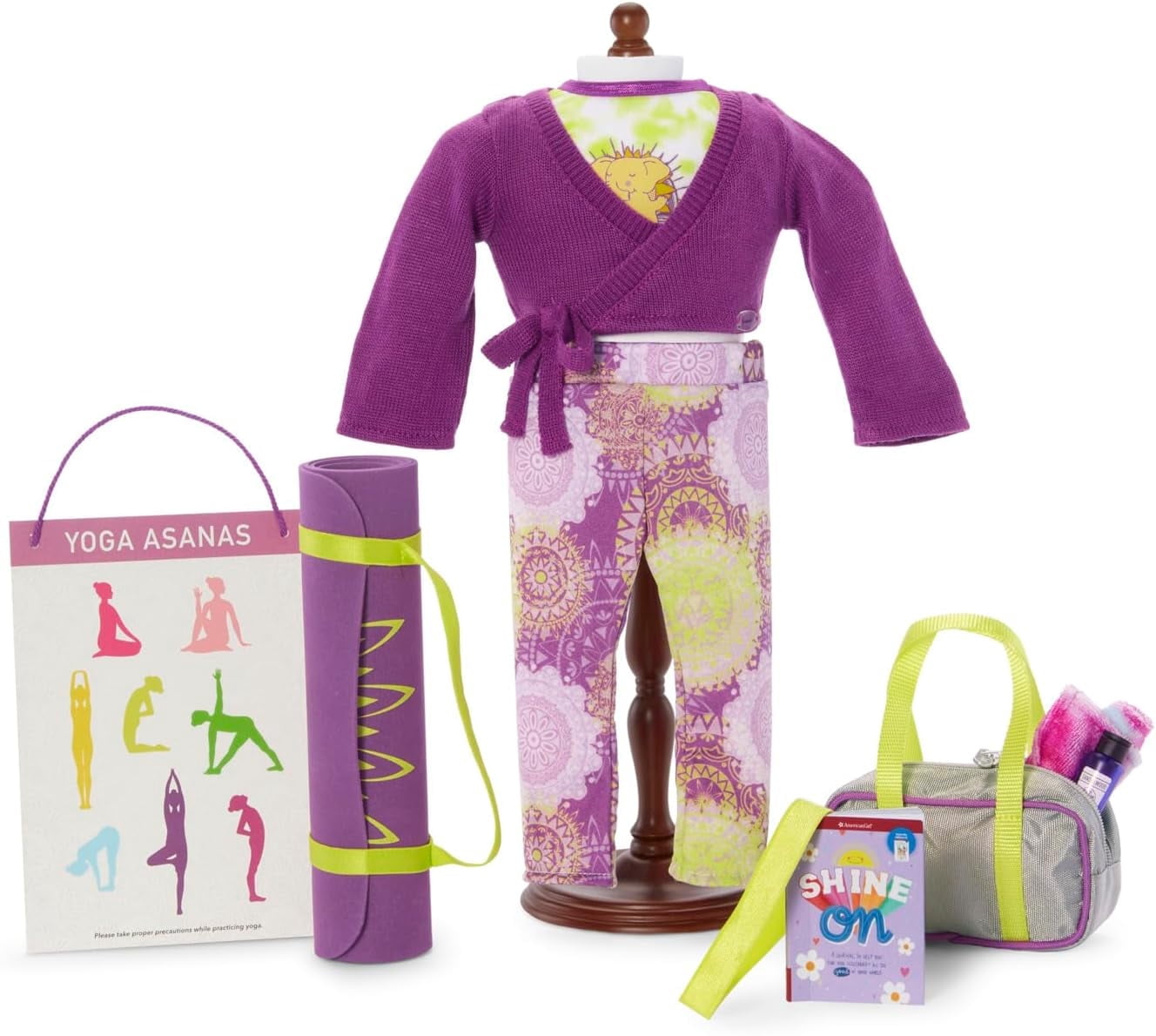 American Girl Girl of The Year Kavi Sharma 18-inch Doll Yoga Accessories Featuring 6 Pieces for Ages 8+