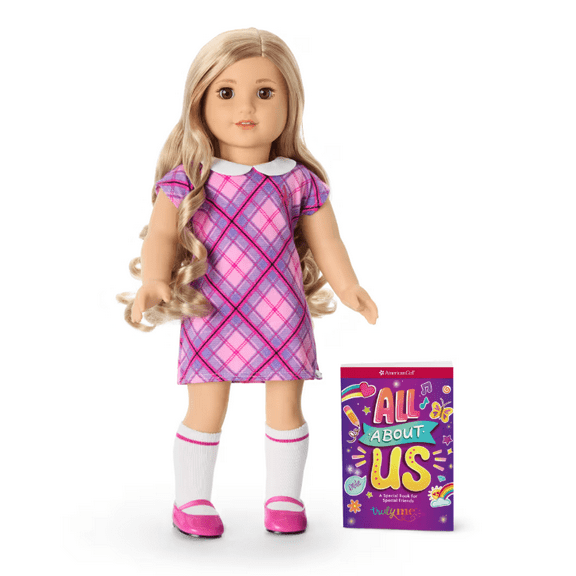 American Girl Truly Me 125 18 inch Doll Long Curly Blonde Hair Green Eyes