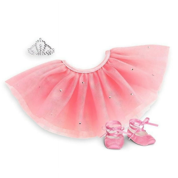 American Girl Truly Me Pretty Pink Tutu set With Tiara & Ballet Slippers