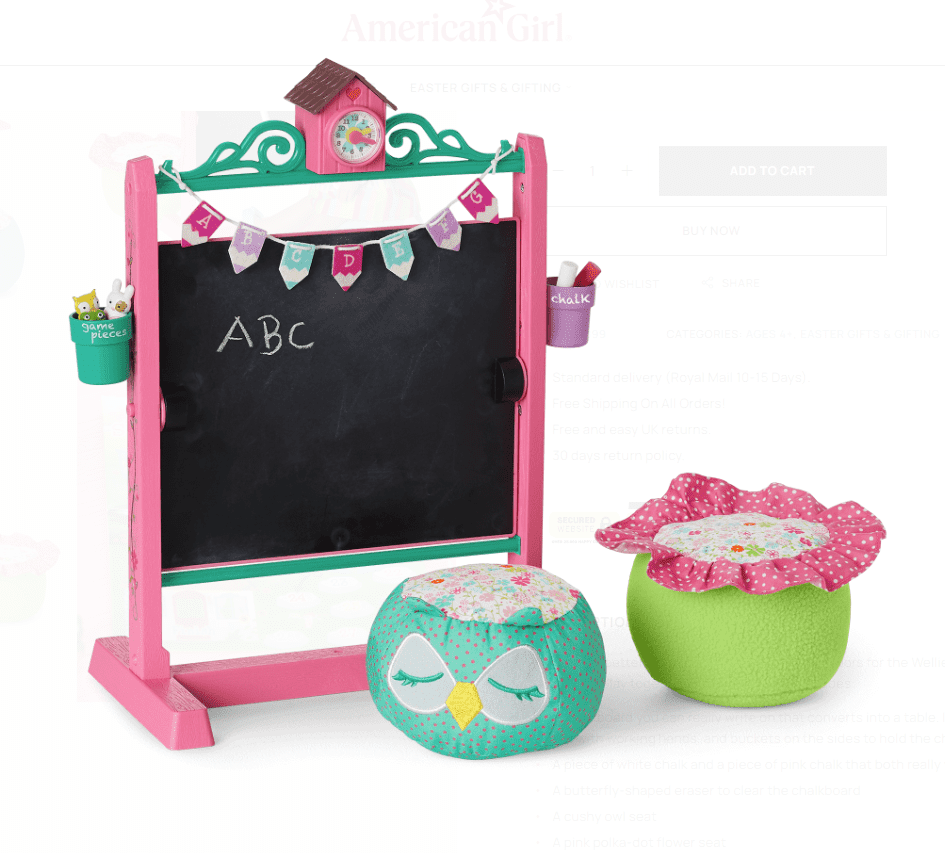 American Girl Wellie Wishers Ready to Learn Garden School Set for 14.5 inch Dolls