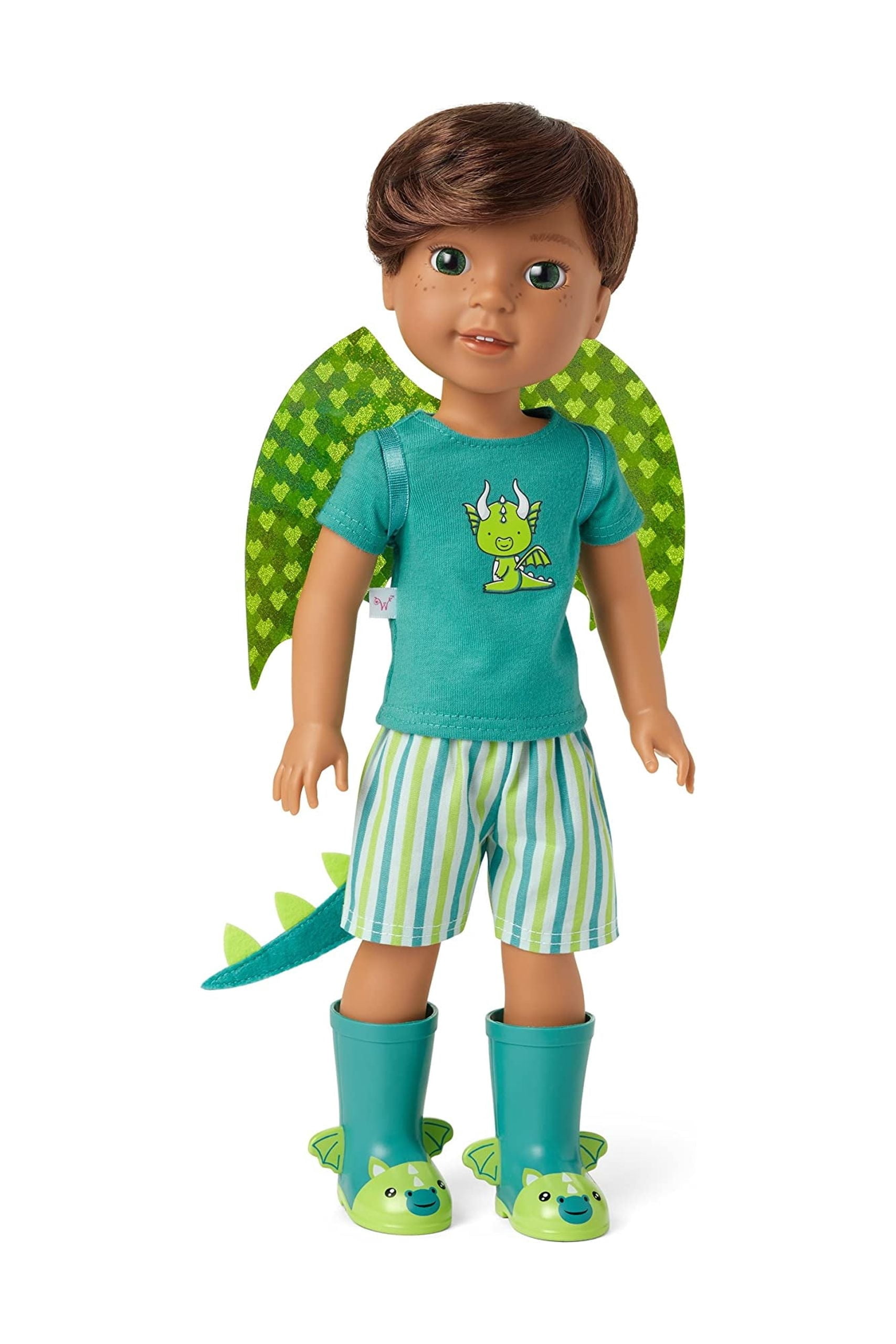 American Girl WellieWishers 14.5-inch Bryant Doll with T-shirt, Shorts, Dragon Wings & Tail, and Boots, For Ages 4+