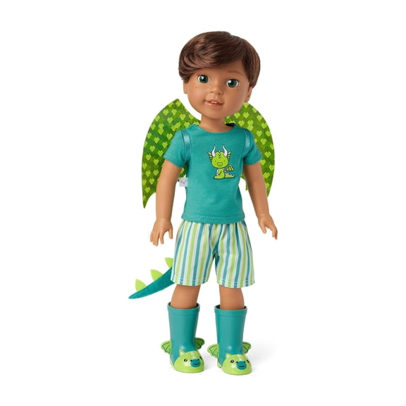 American Girl WellieWishers 14.5-inch Bryant Doll with T-shirt, Shorts, Dragon Wings & Tail, and Boots, For Ages 4+