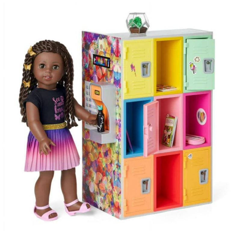 American Girl Doll Furniture World by US Community Center Desk Locker Cubbies for 18 inch Dolls