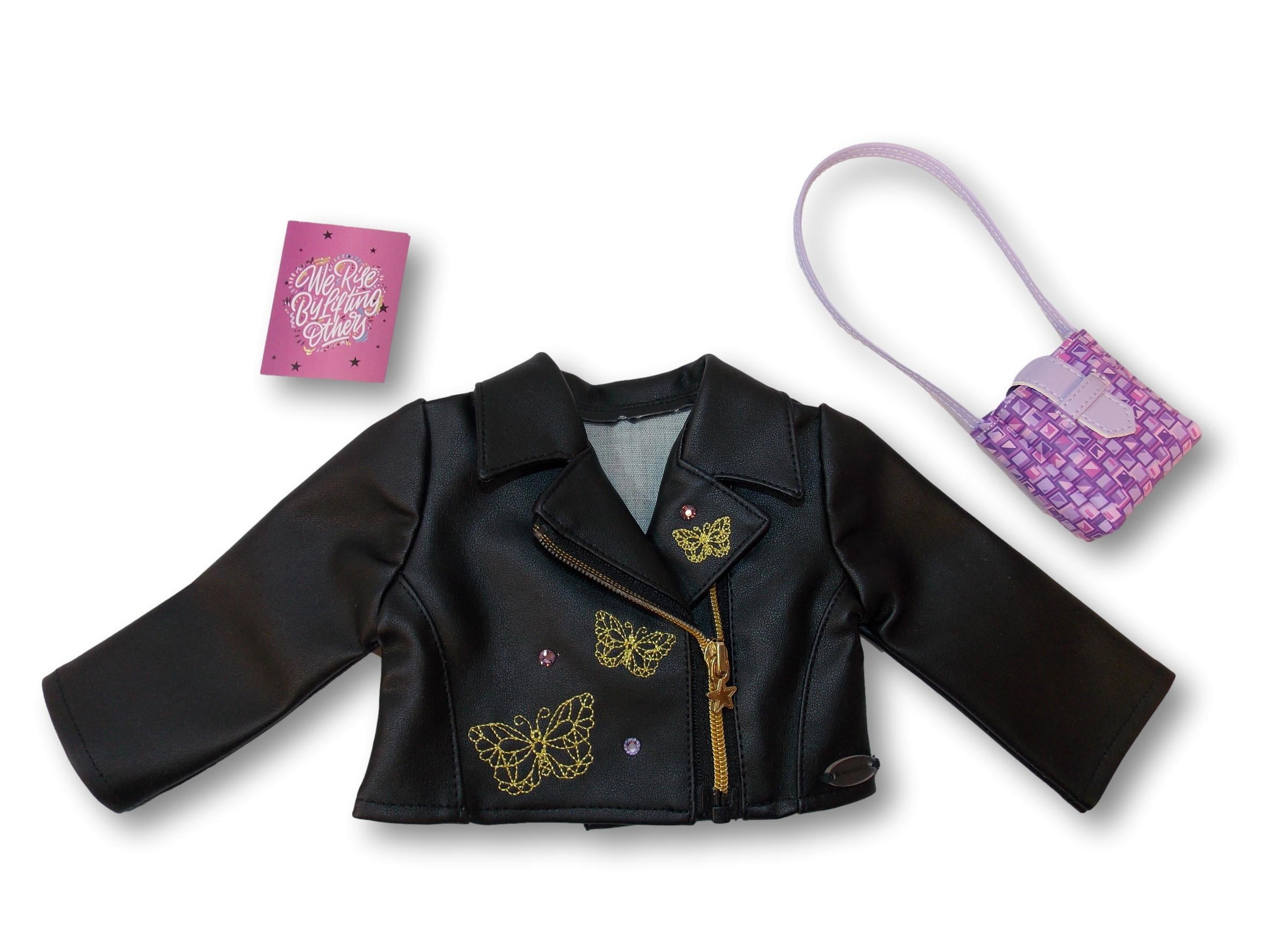 American Girl World By Us Makena Accessories for 18" Dolls NEW Butterfly Jacket Purple Purse