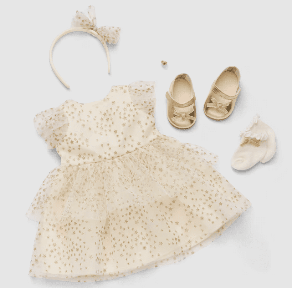 American Girl x Janie and Jack Sparkly Cream Celebration Dress for 18-inch Dolls American Girl x Janie and Jack Sparkly Cream Celebration Dress for 18-inch Dolls