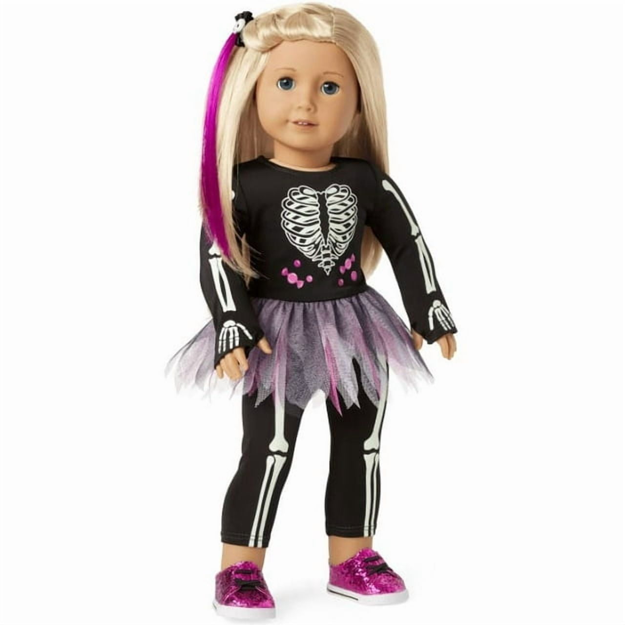 American Girl You Glow Girl Skeleton Costume for 18 inch dolls