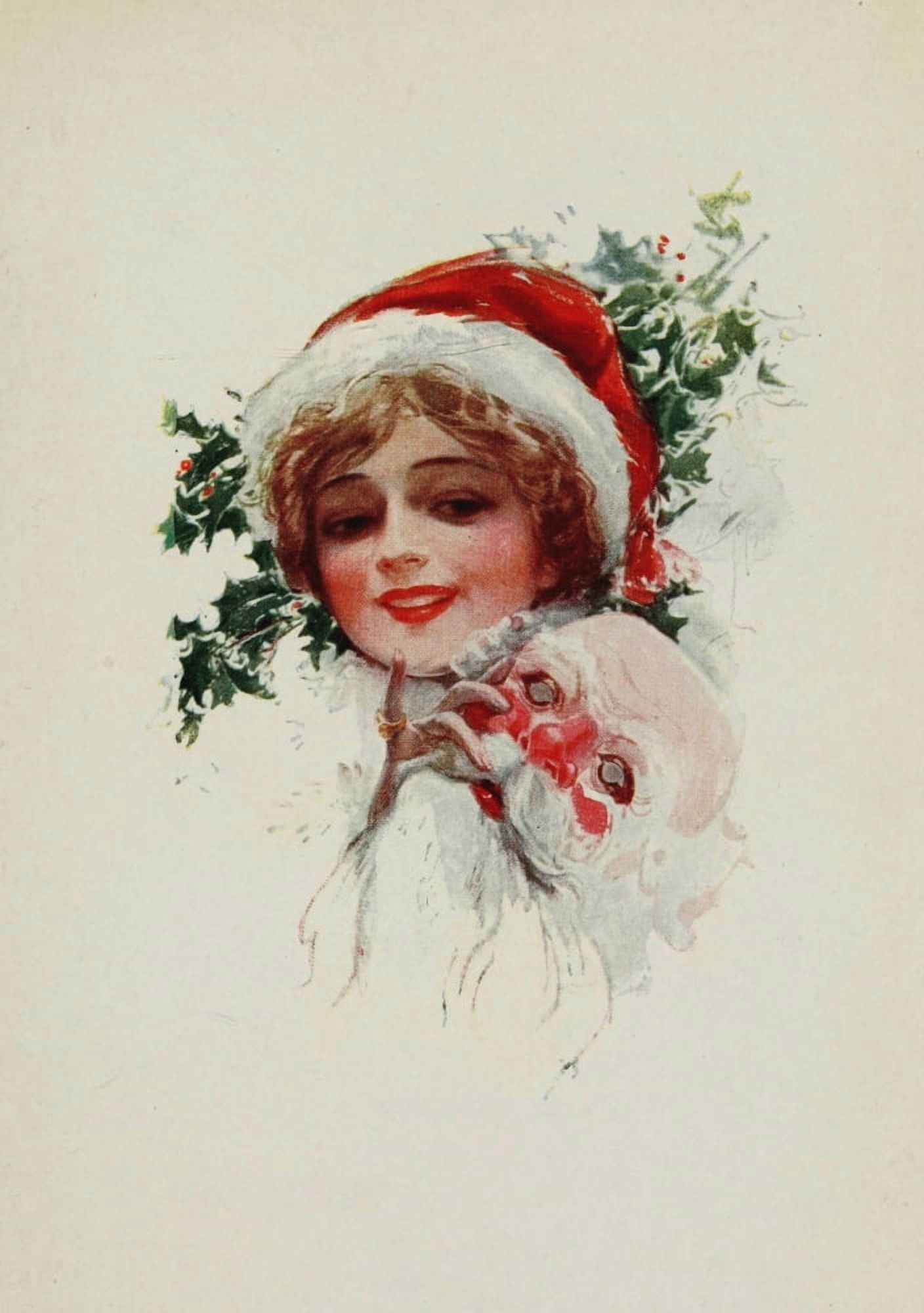 American Girls in Miniature 1912 Miss Santa Claus Canvas Art - Harrison Fisher (24 x 36)