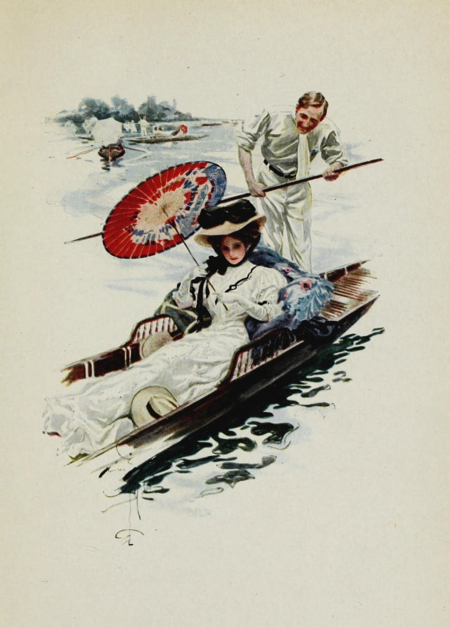 American Girls in Miniature 1912 The American girl in England Canvas Art - Harrison Fisher (18 x 24)