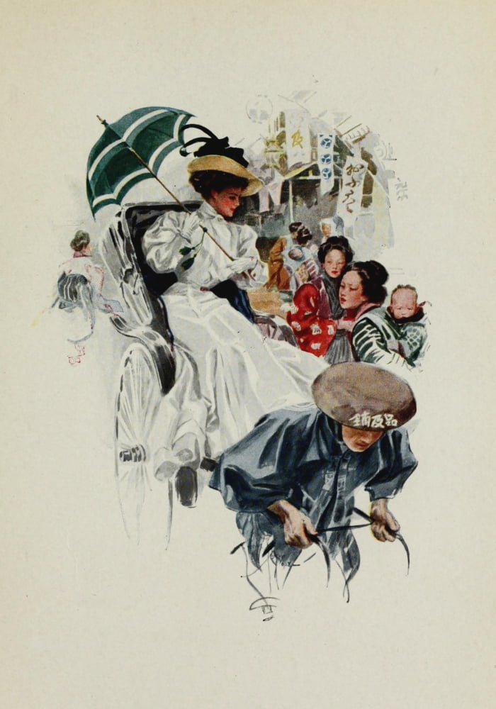 American Girls in Miniature 1912 The American girl in Japan Canvas Art - Harrison Fisher (18 x 24)
