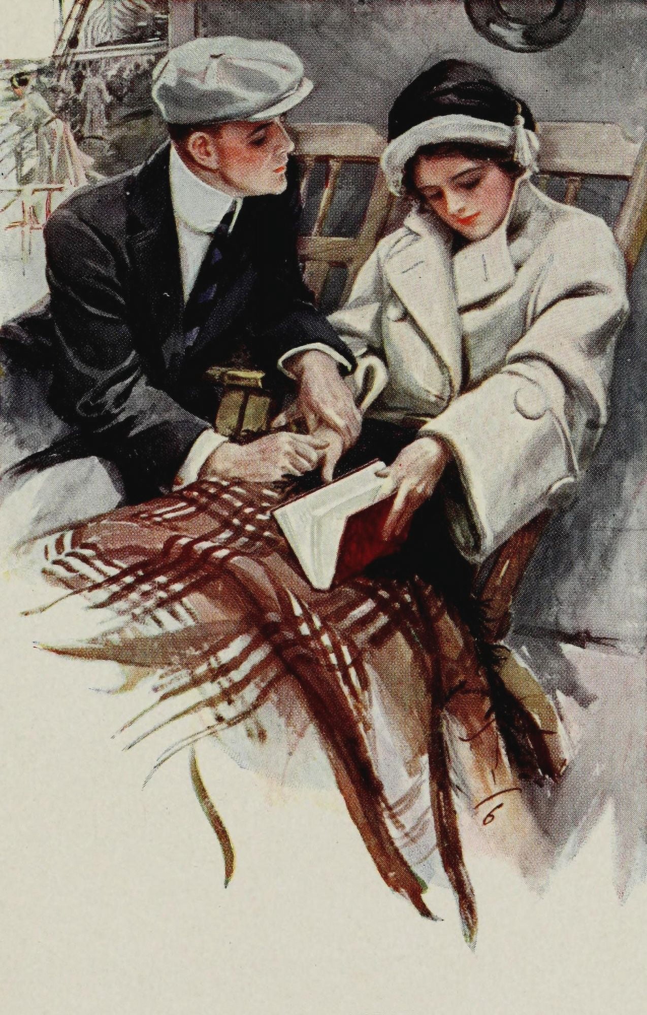American Girls in Miniature 1912 The Proposal Canvas Art - Harrison Fisher (24 x 36)