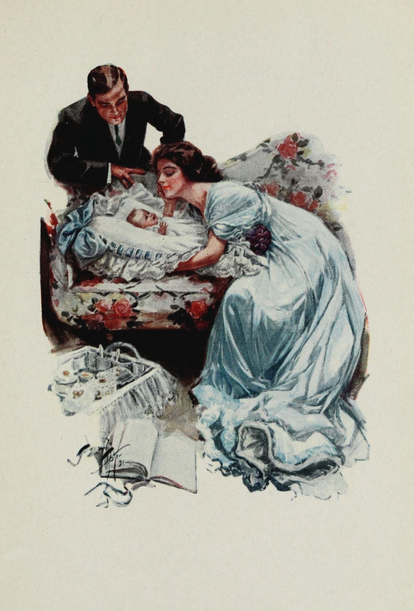 American Girls in Miniature 1912 The new baby Canvas Art - Harrison Fisher (24 x 36)