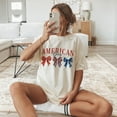 thumbnail image 1 of American Girly T-shirt, Coquette 4th of July, Retro USA Style, Cute Patriotic Girl Tee, Independence Day America Shirt, 1 of 5