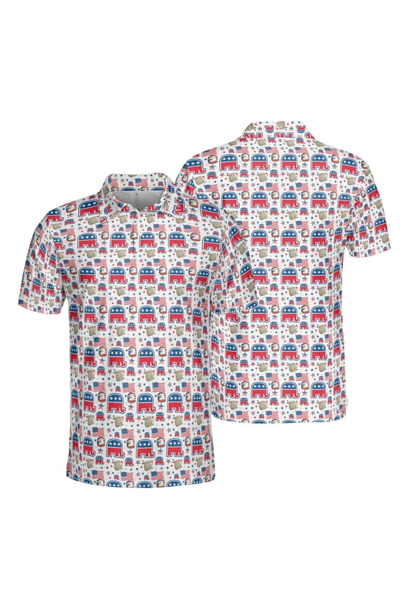 American Go Red Polo Shirt for Men Women Short Sleeve Golf Shirt 4th of