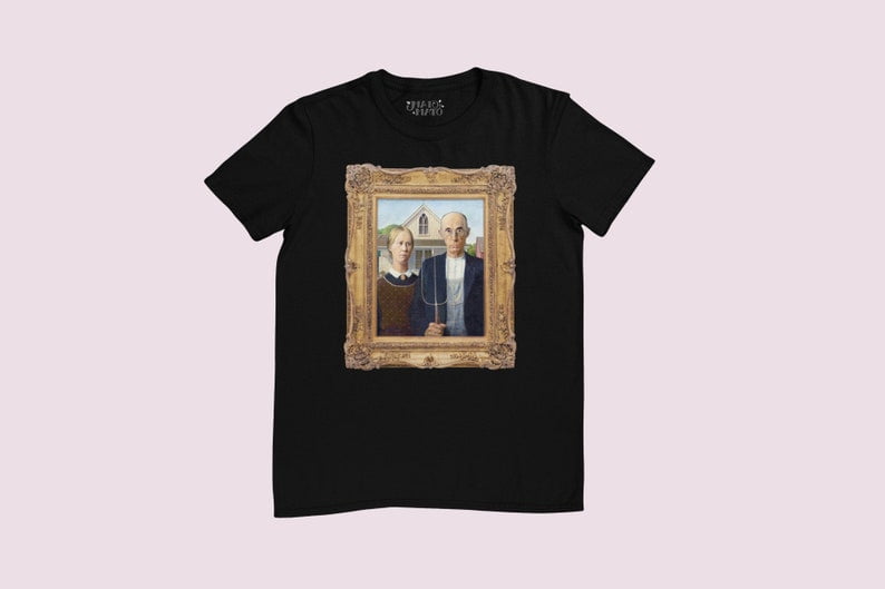American Gothic Artwork T-Shirt, Grant Wood, Unisex, Great gift 