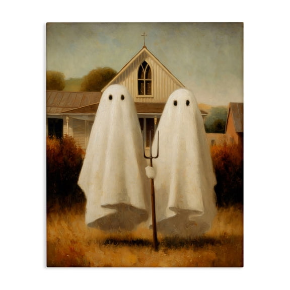 American Gothic Ghosts Canvas Wall Art, design by Arlington Prints