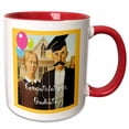 thumbnail image 1 of 3drose, American Gothic Graduate Congratulations, 11oz Two-tone Red Mug, 1 of 6