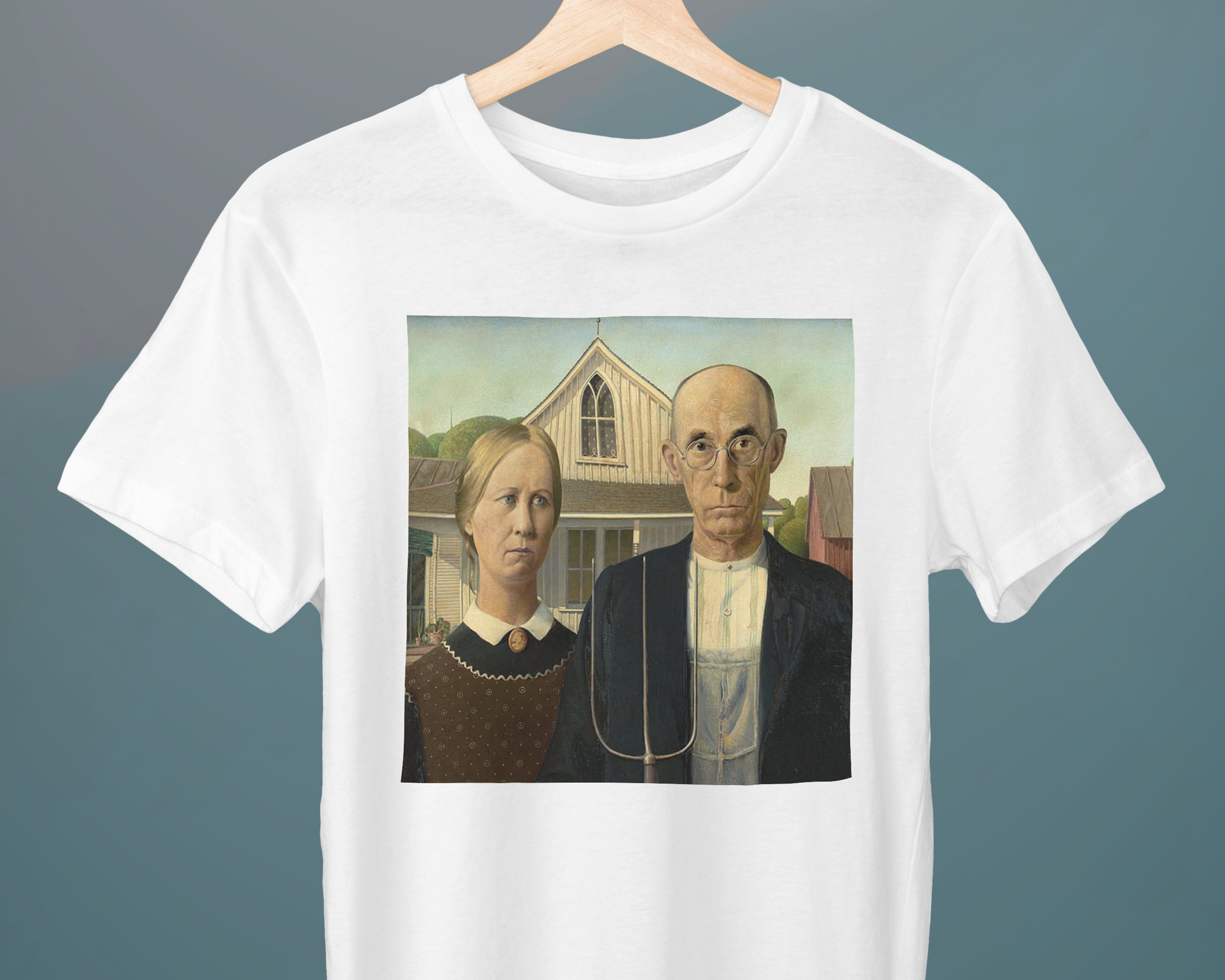 American Gothic, Grant Wood Painting, Unisex TShirt, Art TShirt, Fine