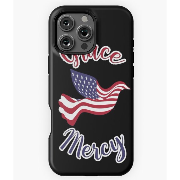 American Grace Mercy Flag Dove Phone Case for iPhone 16 15 14 13 12 11 Pro Max