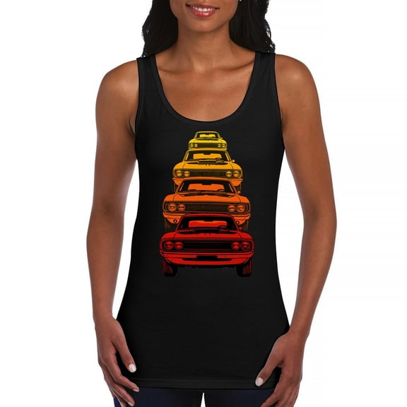 American Gradient Muscle Car Women's Tank Top 1970 Vintage Classic Perfomance
