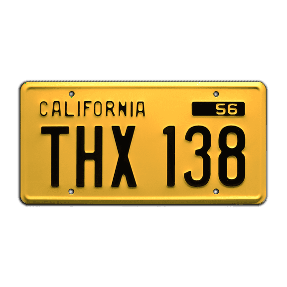 American Graffiti | Milner's Deuce Coupe | THX 138 | Metal Stamped Replica Prop License Plate