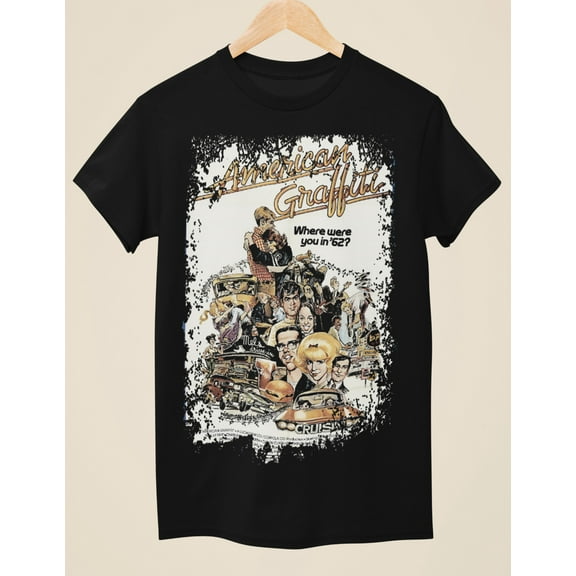 American Graffiti - Movie Poster Inspired Unisex Black T-Shirt