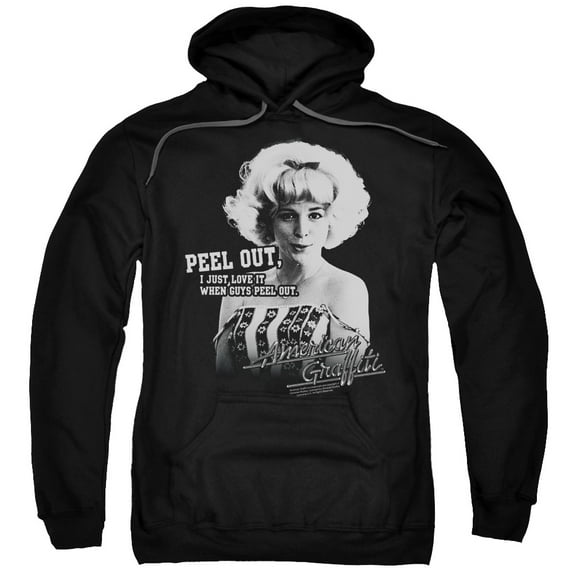 American Graffiti Peel Out Adult Pullover Hoodie Sweatshirt Black