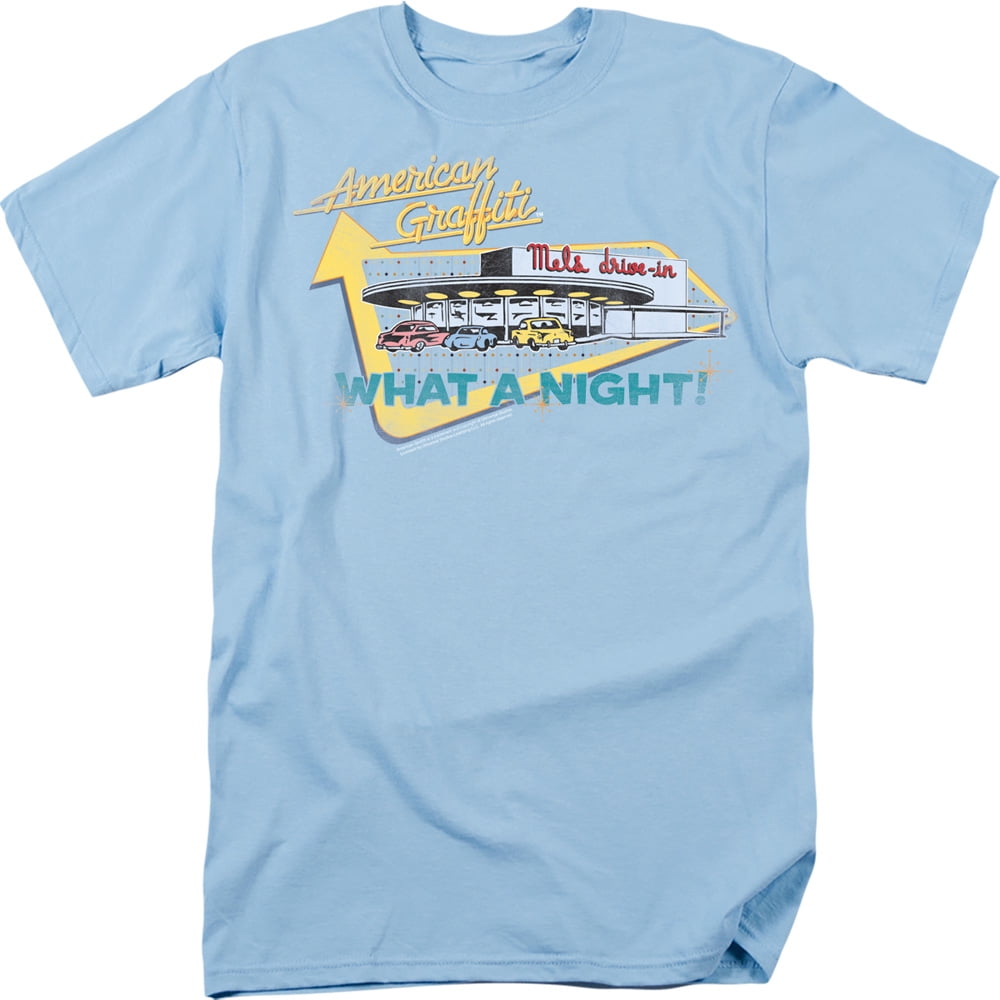 American Graffiti Men's Mel's Drive In T-shirt XX-Large Light Blue