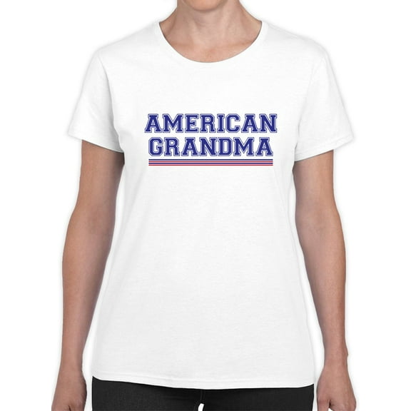 American Grandma Graphic Women White T-Shirt, Female XX-Large