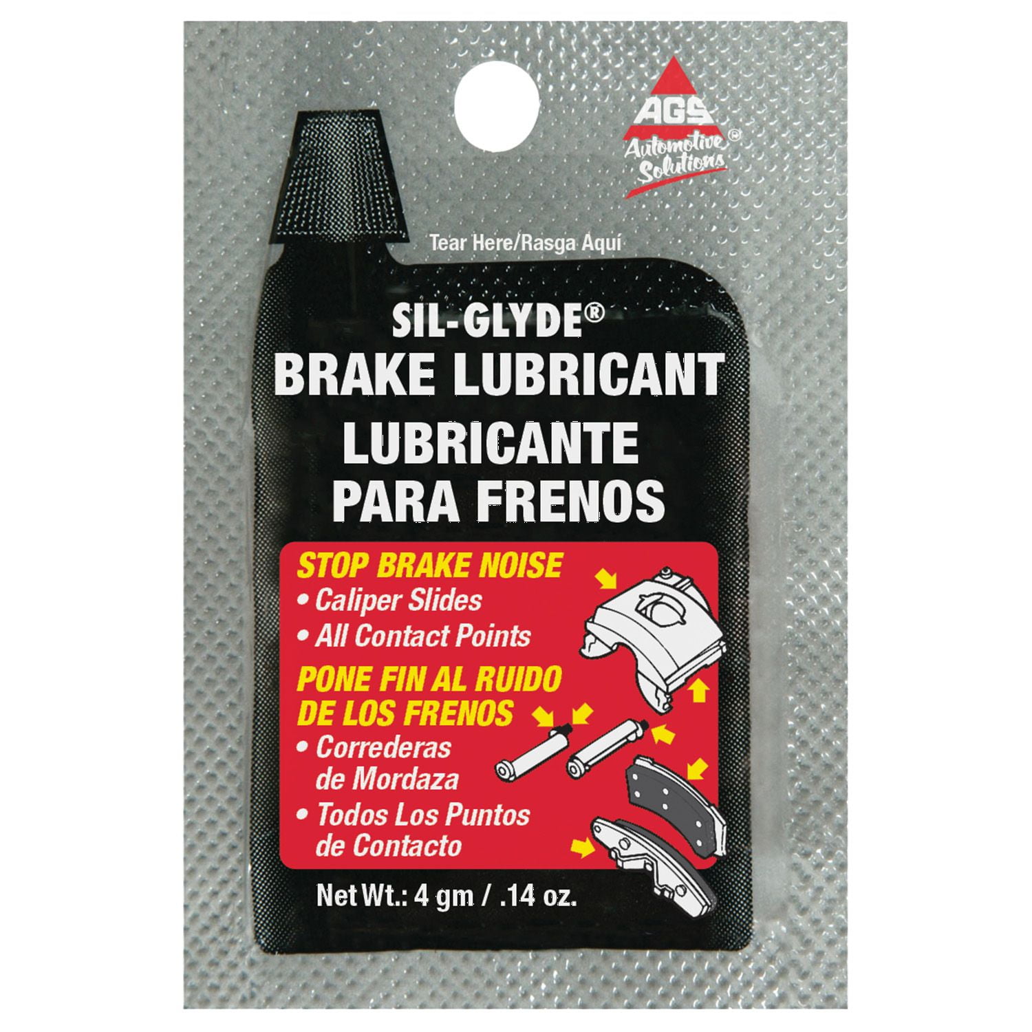 American Grease Stick (AGS) Sil-Glyde Silicone Brake Lubricant, Pouch, 4 g