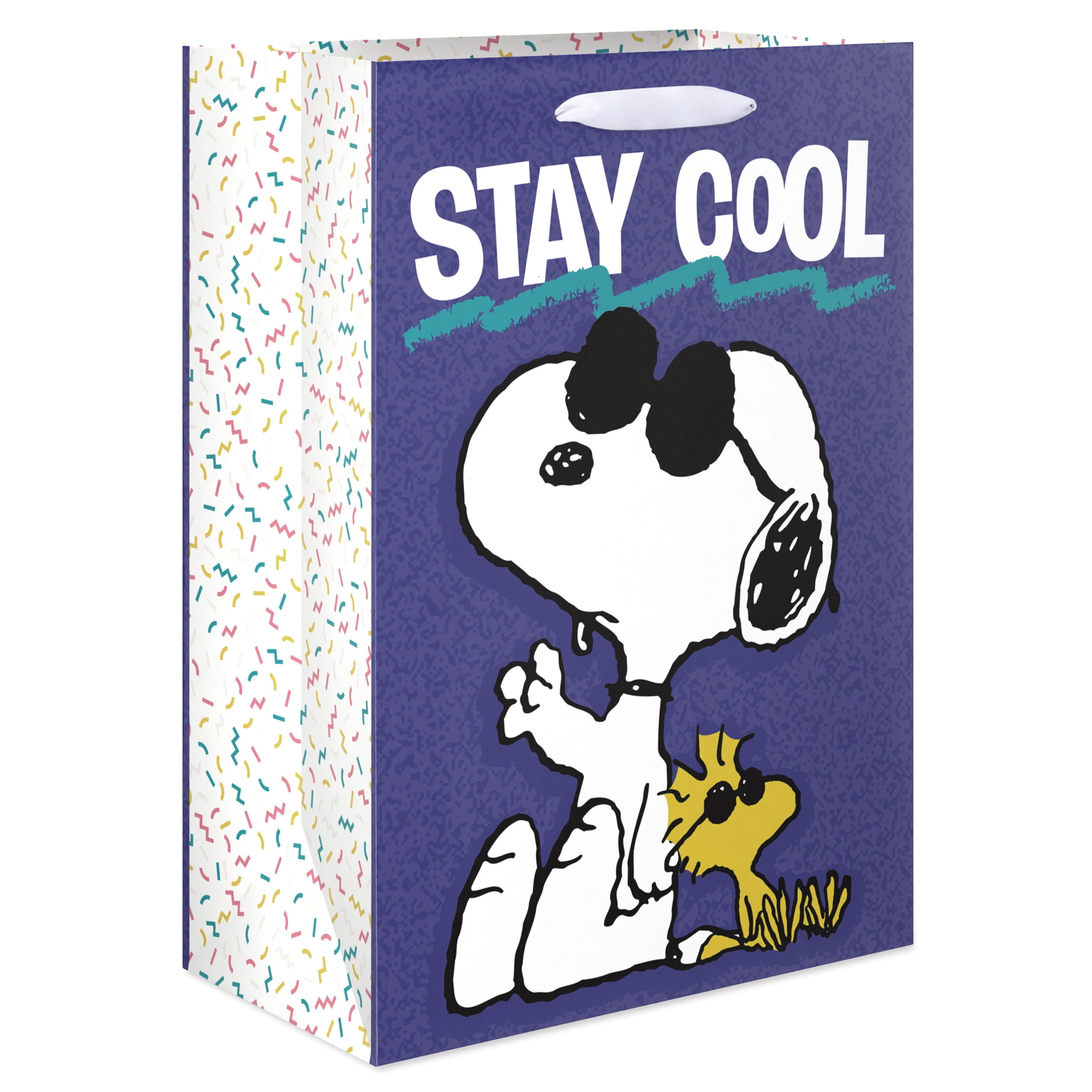 American Greetings 10 in. Blue Medium Snoopy and Woodstock Gift Bag, Stay Cool (1-Count)