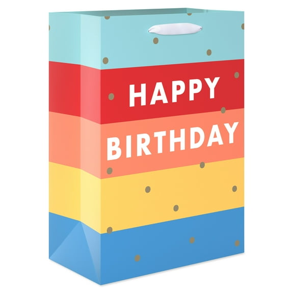 American Greetings 10 in. Medium Birthday Gift Bag, Multi-color Stripes (1-Count)