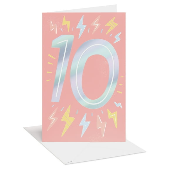 American Greetings 10th Birthday Card for Kids (Lightning Bolts)