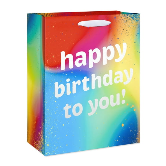 American Greetings 12.75 in. Large Birthday Gift Bag, Colorful Splash (1-Count)