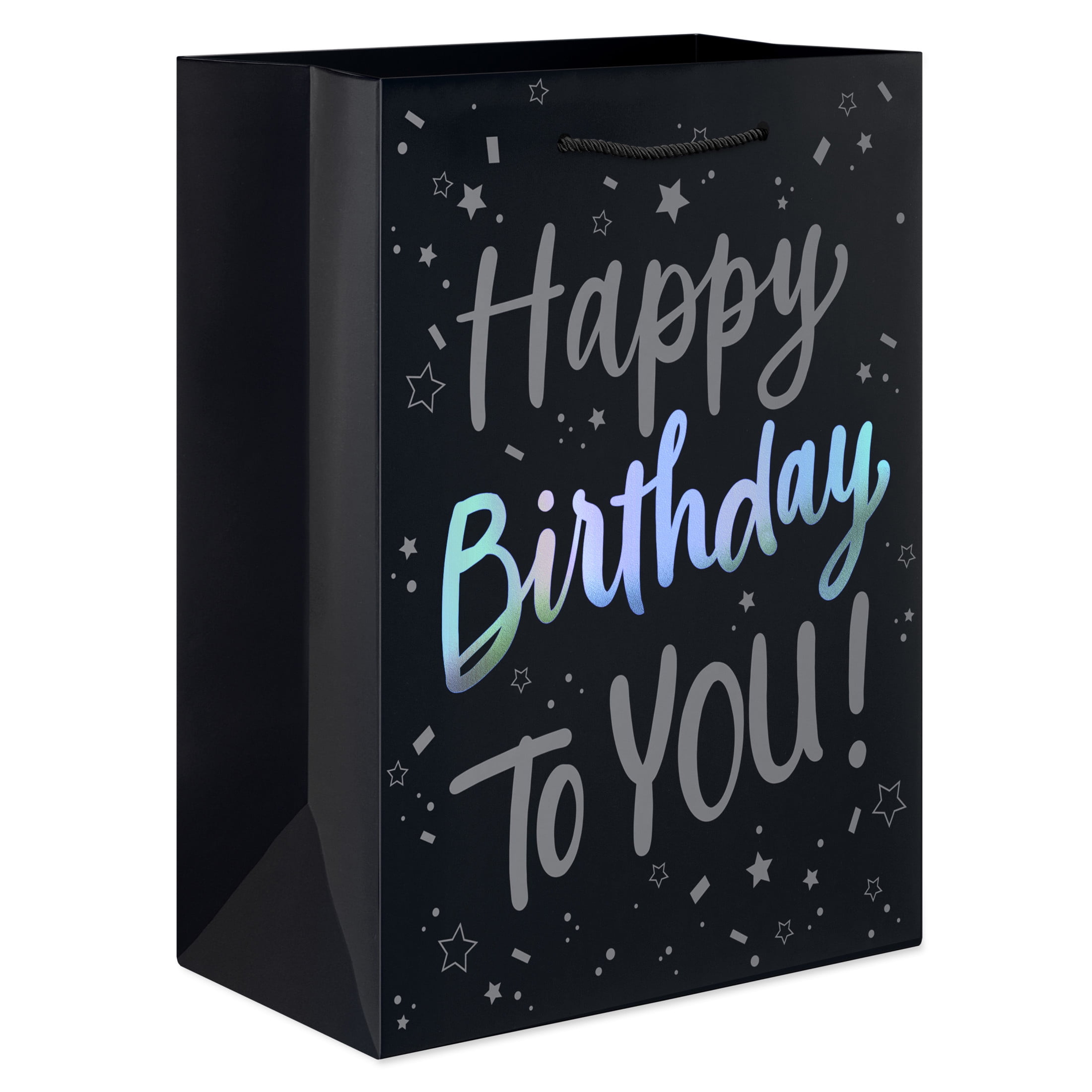 American Greetings 12.75 in. Large Black Gift Bag, Happy Birthday to You! (1-Count)