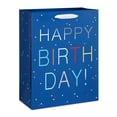 thumbnail image 1 of American Greetings 12.75 in. Large Navy Birthday Gift Bag, Confetti (1-Count), 1 of 4